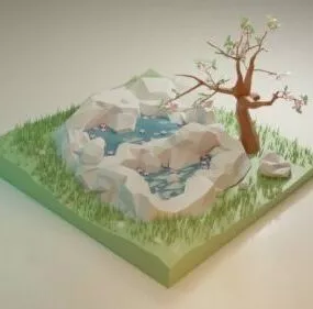 Spring Scene Small Landscape 3d model