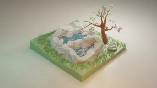 Beach Terrain Landscape 3d model