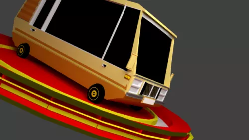Lowpoly Yellow Van 3d model Lowpoly Yellow Van 3d model