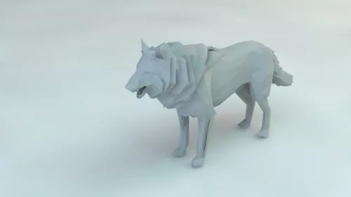 Single Wolf Walking 3d model