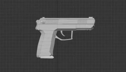 Beretta M9 Pistol With Ammo Shell 3d model