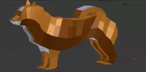 Shiba Inu Fox Poly Style 3d model