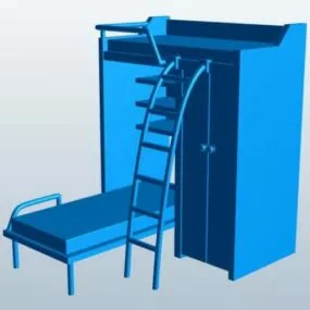 Furniture Bunk Bed Foldable 3d model