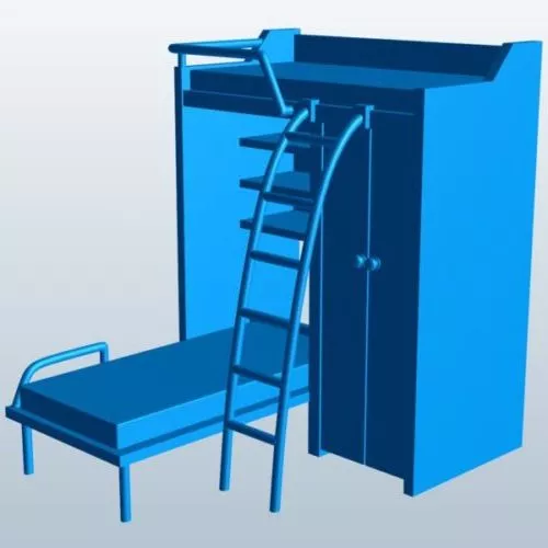 Furniture Bunk Bed Foldable 3d model Furniture Bunk Bed Foldable 3d model