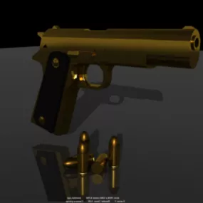 M1911 Gold Gun 3d model
