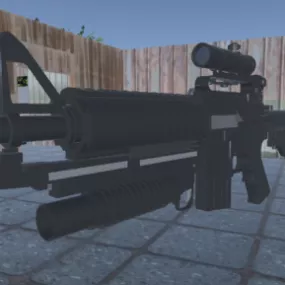 Lowpoly M4 Gun V1 3d model