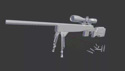 Tactical Rifle With Shells 3d model