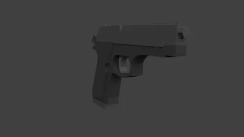 Old Beretta 92 Pistol 3d model