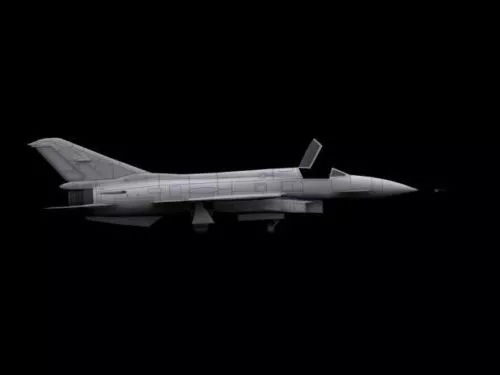 Fighter Aircraft Over Building 3d model