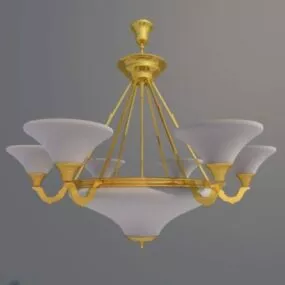 Gold Chandelier 3d model