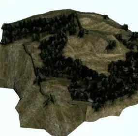 Terrain Landscape Mount Akina 3d model
