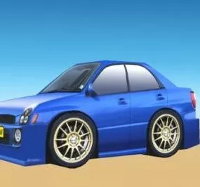Subaru Cartoon Car 3d model