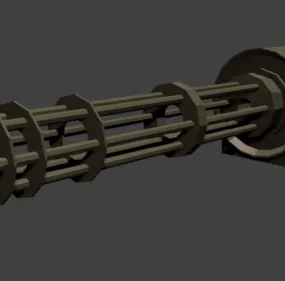 Rustic Machine Gun 3d model