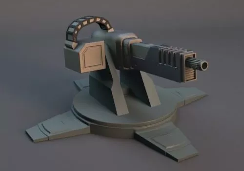 Machine Gun Turret Weapon 3d model Machine Gun Turret Weapon 3d model