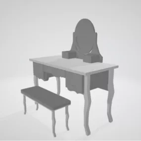 Bedroom Makeup Desk 3d model