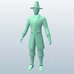 European Male Pilgrim 3d model