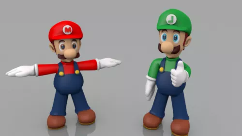 Mario Luigi Game Character 3d model Mario Luigi Game Character 3d model