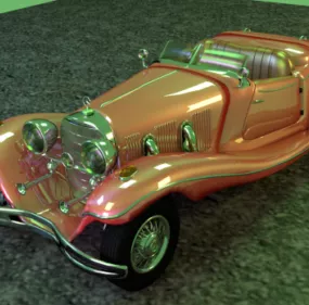 Vintage Mercedes Roadster Car 3d model