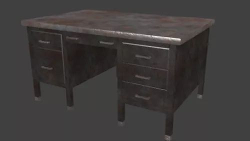 Old Rusty Metal Desk 3d model Old Rusty Metal Desk 3d model