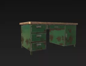 Rusty Metal Desk 3d model