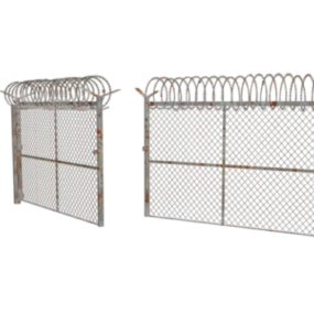 Military Metal Fence Gate 3d model