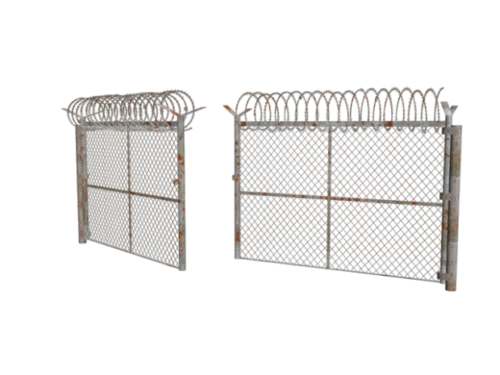 Brick Fence With Column 3d model