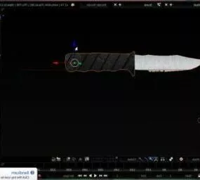 Black Military Knife 3d model