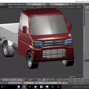Red Paint Mini Truck 3d model