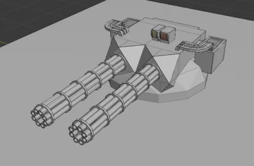 Minigun Mk2 Weapon 3d model Minigun Mk2 Weapon 3d model