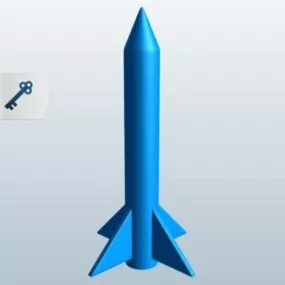 Thin Rocket Lowpoly 3d model