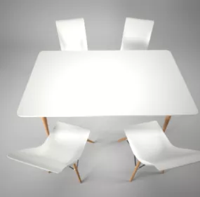 Elegant Chair Table Design 3d model