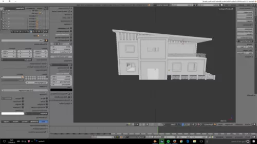 Snow House Night Scene 3d model
