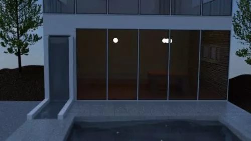 Glass House Architecture 3d model