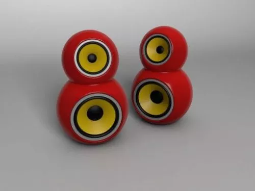 Desktop Speakers Three Unit 3d model
