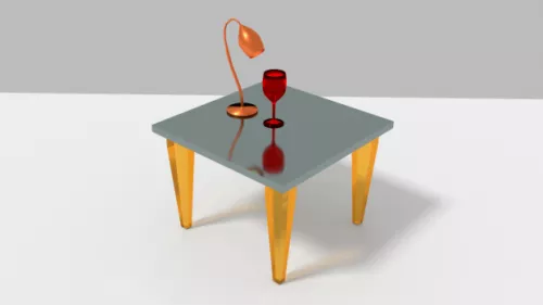 Modern Table With Lamp 3d model Modern Table With Lamp 3d model