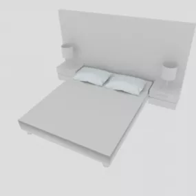 Modern white bed 3d model