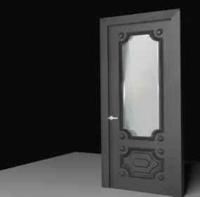 Asian Wooden Inside Door 3d model