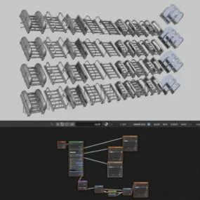 Sci-fi Stairs Design 3d model