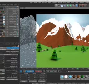 Mountains Landscape Cartoon Scene 3d model
