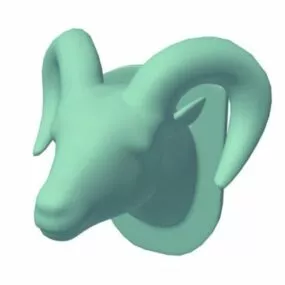 Big Horn Sheep Head Wall Mount 3d model