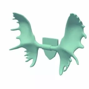 Mounted Moose Antler 3d model