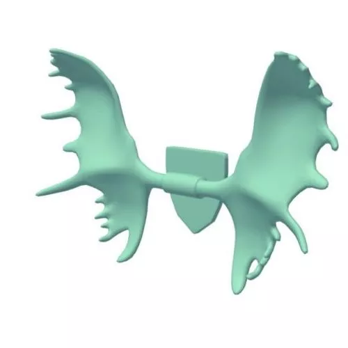Mounted Moose Antler 3d model Mounted Moose Antler 3d model
