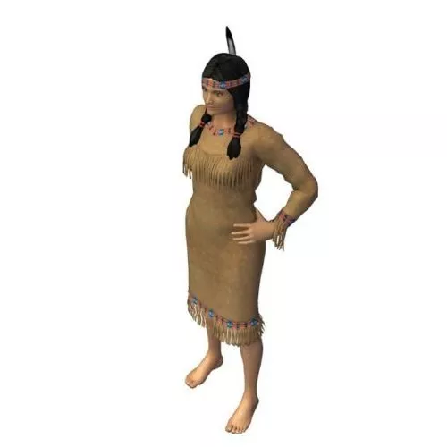 Native American Female Character 3d model Native American Female Character 3d model