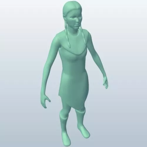 Native Female Character 3d model Native Female Character 3d model