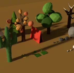 Nature Tree Pack Lowpoly 3d model