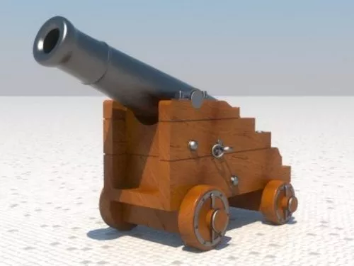 Naval Vintage Cannon 3d model Naval Vintage Cannon 3d model