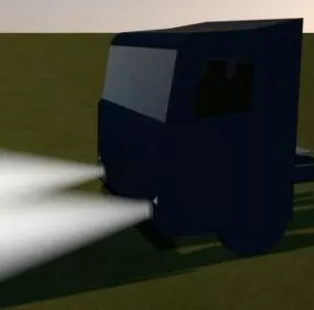 Lowpoly Truck With Light 3d model