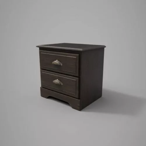 Nightstand Stool With Book Stack 3d model