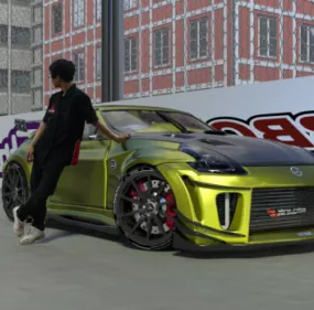Nissan 370z Racing Car 3d model