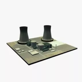 Nuclear Power Building Tower 3d model